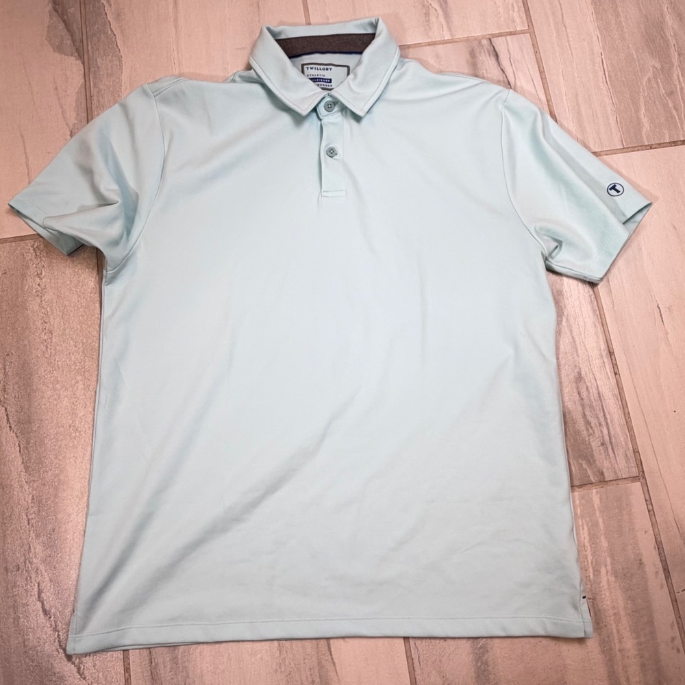 Twillory Athletic Performance Polo Shirt XL Mint Blue Short Sleeve TSS21AEP014T